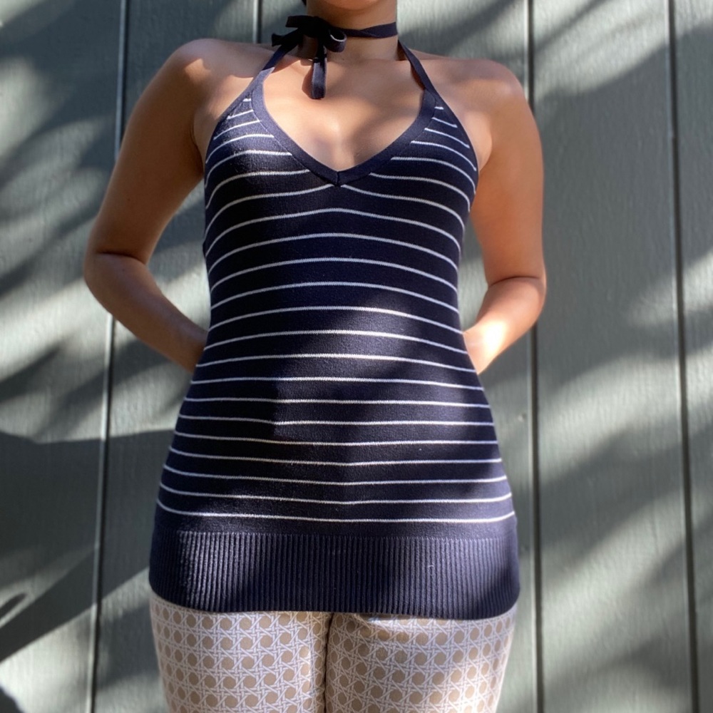 Striped Knit Halter Top
